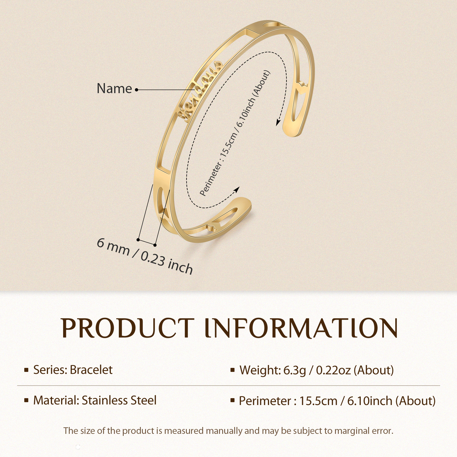 Personalised Name Bangle Bracelet Custom 1 Name Bracelet Gifts for Her-Jessemade AU