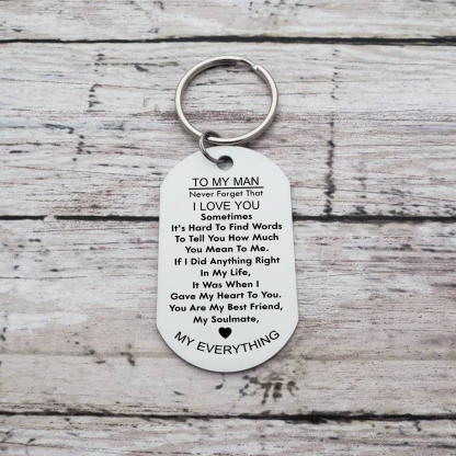 To My Love/Man Couple Keychain Custom Photo Stainless Steel Keyring Valentine's Day Gift for Couples-Jessemade AU
