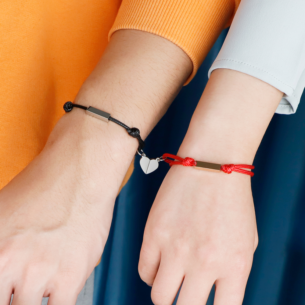 Personalised Matching Braided Couple Bracelets Custom Names Magnetic Bracelets Valentine's Day Gifts for Couple-Jessemade AU