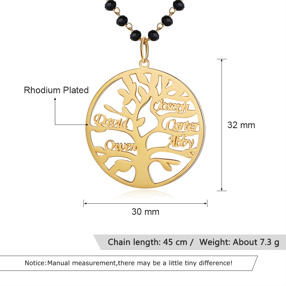 Personalised Family Tree Necklace Custom 5 Names Necklace Gift For Mother-Jessemade AU