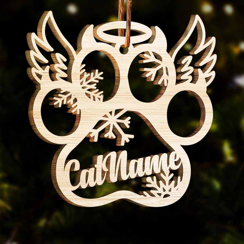 Personalised Wooden Paw Ornament Custom Name Christmas Pet Gifts-Jessemade AU