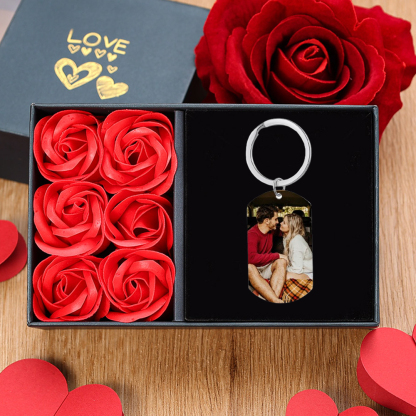 To My Wife/Husband Custom Photo Keyring Couple Keychain Stainless Steel Keychain Valentine's Day Gift for Couples-Jessemade AU