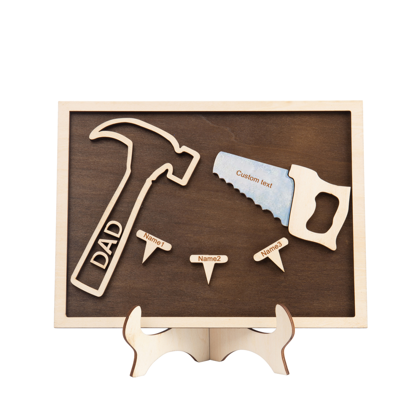 Dad Tool Set Wood Signs Custom 3 Names Father’s Day Handyman Construction Dad Sign-Jessemade AU