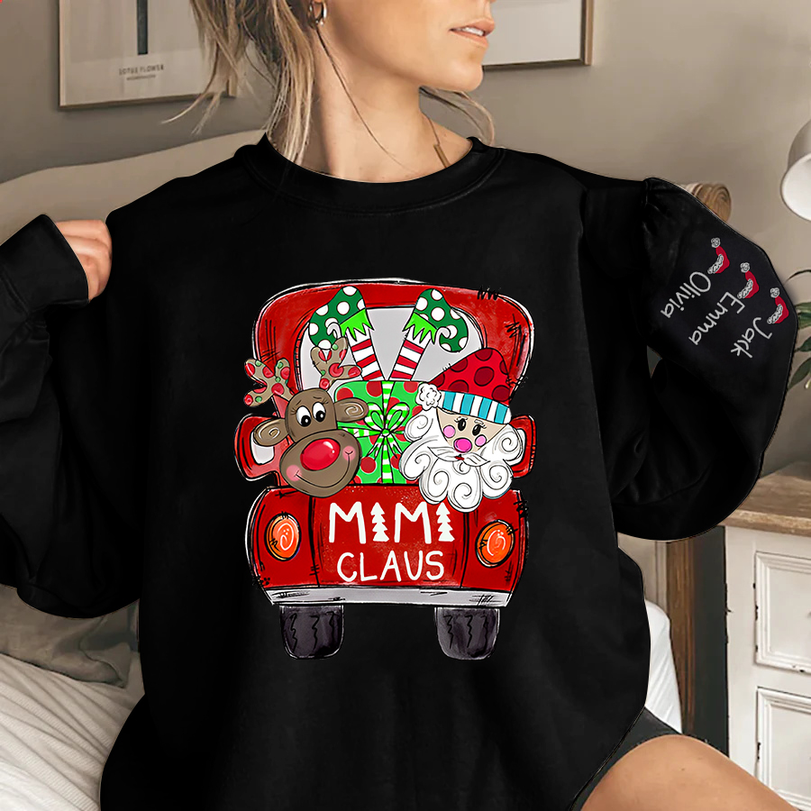 2 Names - Personalised Christmas Sweatshirt Custom Name & Text Sweatshirt Mimi Claus Sweatshirt Gift for Family -Jessemade AU