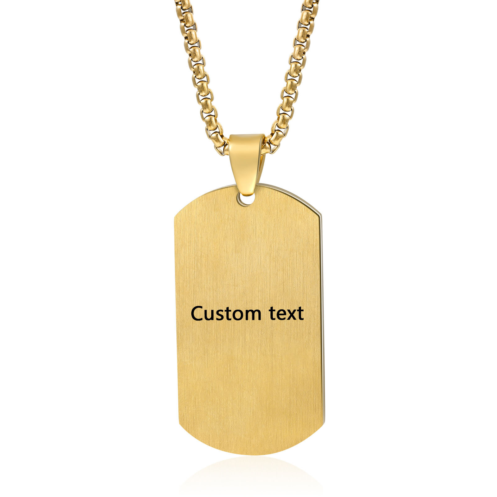 Personalised Men's Necklace Engraved Letter & Year & Text Dog Tag Necklace Stainless Steel Gift for Him-Jessemade AU