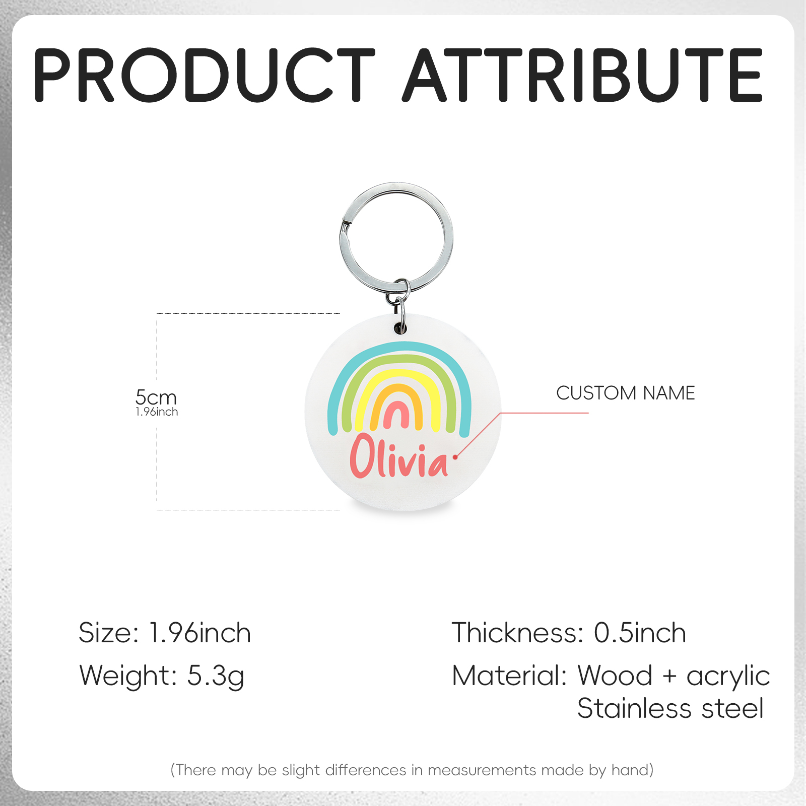 Customised 1 Name Rainbow Keychain Unique Back-to-School Gift for Kids-Jessemade AU