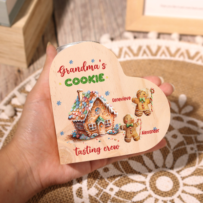 Heart-Shaped Christmas Candle Holder Engraved 3 Names Cookie Candlesticks Personalised Gift for Mum Grandma-Jessemade AU