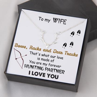 You Are My Forever Hunting Partner, Heart Hunter Necklace Gift Set Gifts For Wife-Jessemade AU