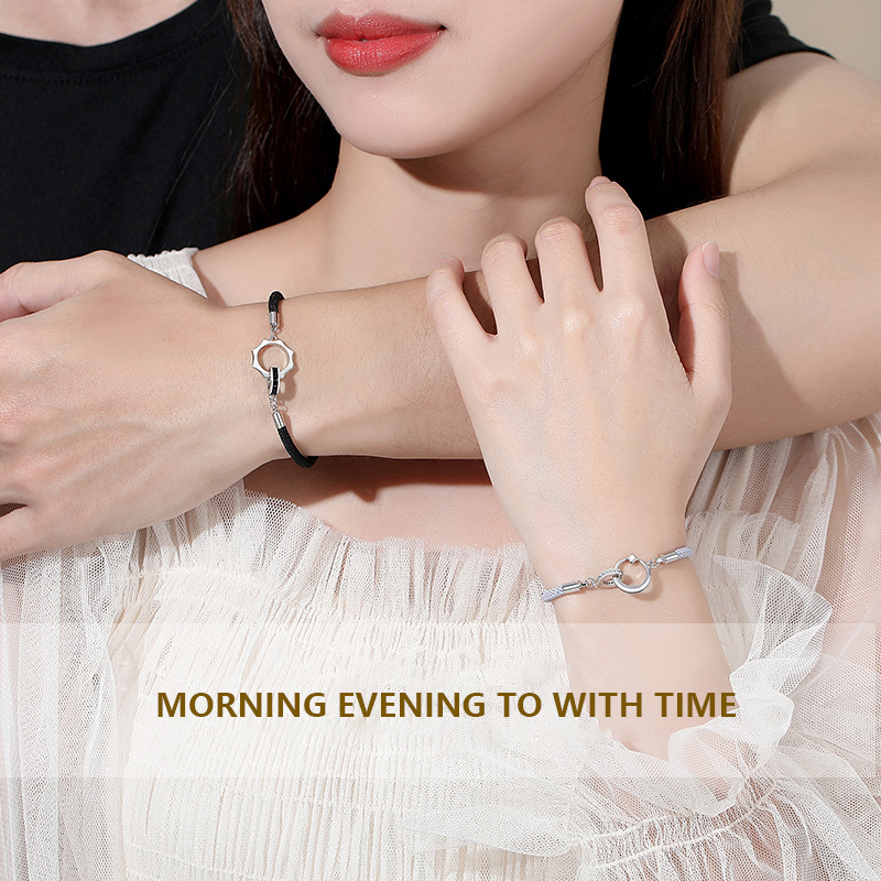  Sun & Moon Ring Couple Bracelet Adjustable Bracelet Valentine's Day Gift Birthday for Couples-Jessemade AU