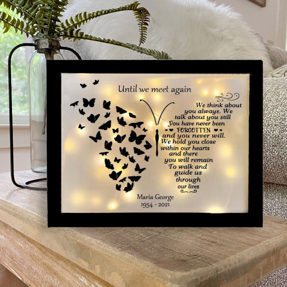 Personalised Butterfly Frame Until We Meet Again Lighted Shadow Box Memorial Gifts-Jessemade AU