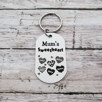 Personalised 6 Names Keychain Hearts Family Keychain Mother's Day Gift - Mum's Sweetheart-Jessemade AU