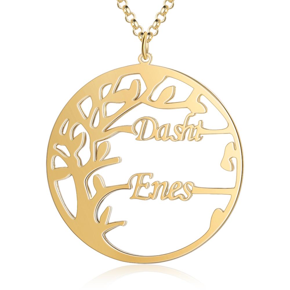 Family Tree Custom 2 Names Sterling Silver Tree Of Life-Jessemade AU