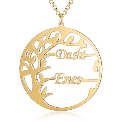 Family Tree Custom 2 Names Sterling Silver Tree Of Life-Jessemade AU