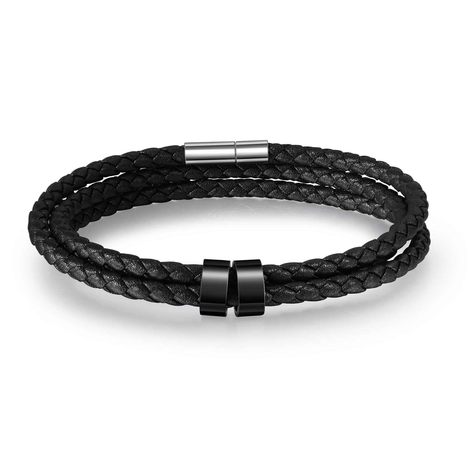 Men Braided Leather Bracelets with 1 Bead Bracelet Gifts for Him-Jessemade AU
