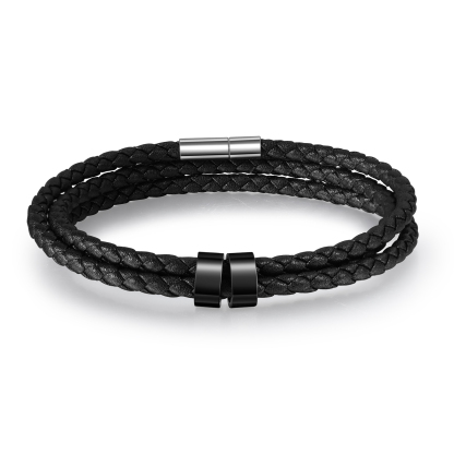 Men Braided Leather Bracelets with 1 Bead Bracelet Gifts for Him-Jessemade AU