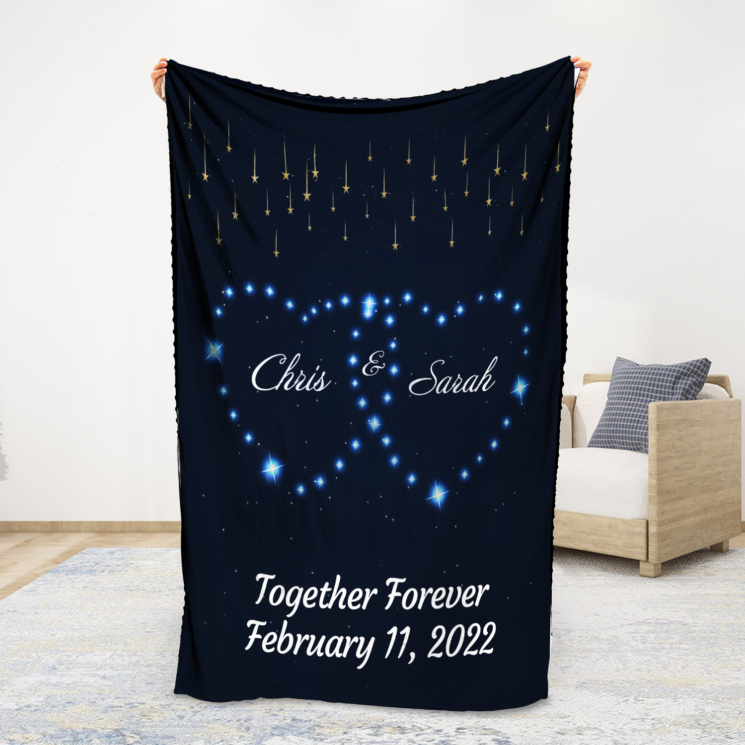 Customised Couple Blanket Engrave Name Forever Together Sweet Gift For Her-Jessemade AU
