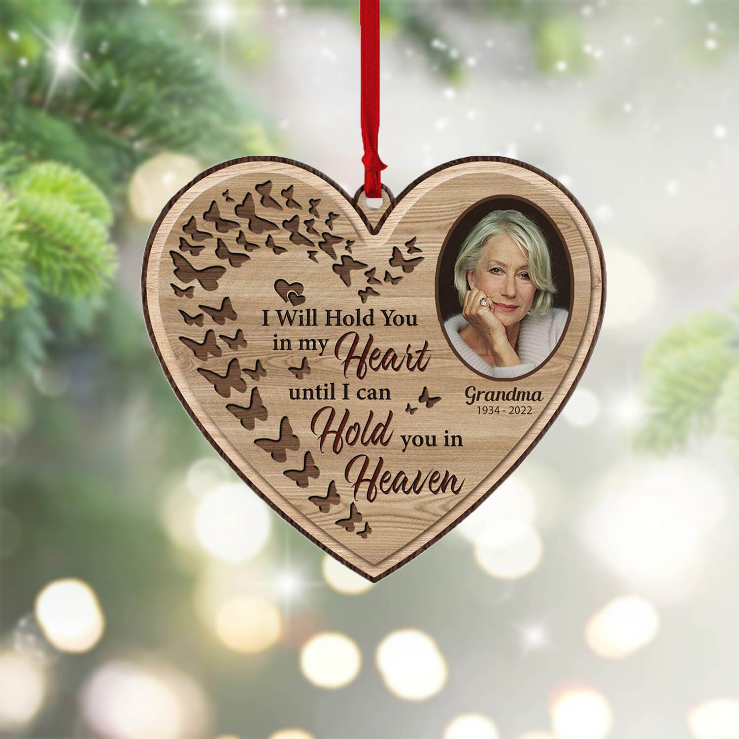 I Will Hold You In My Heart Memorial Ornament Personalised Photo Ornament-Jessemade AU