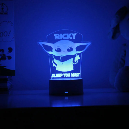 Personalised Baby Yoda Home Decoration Lamp With Custom Name Night Light Kid's Bedroom Decor Children's LED Light-Jessemade AU