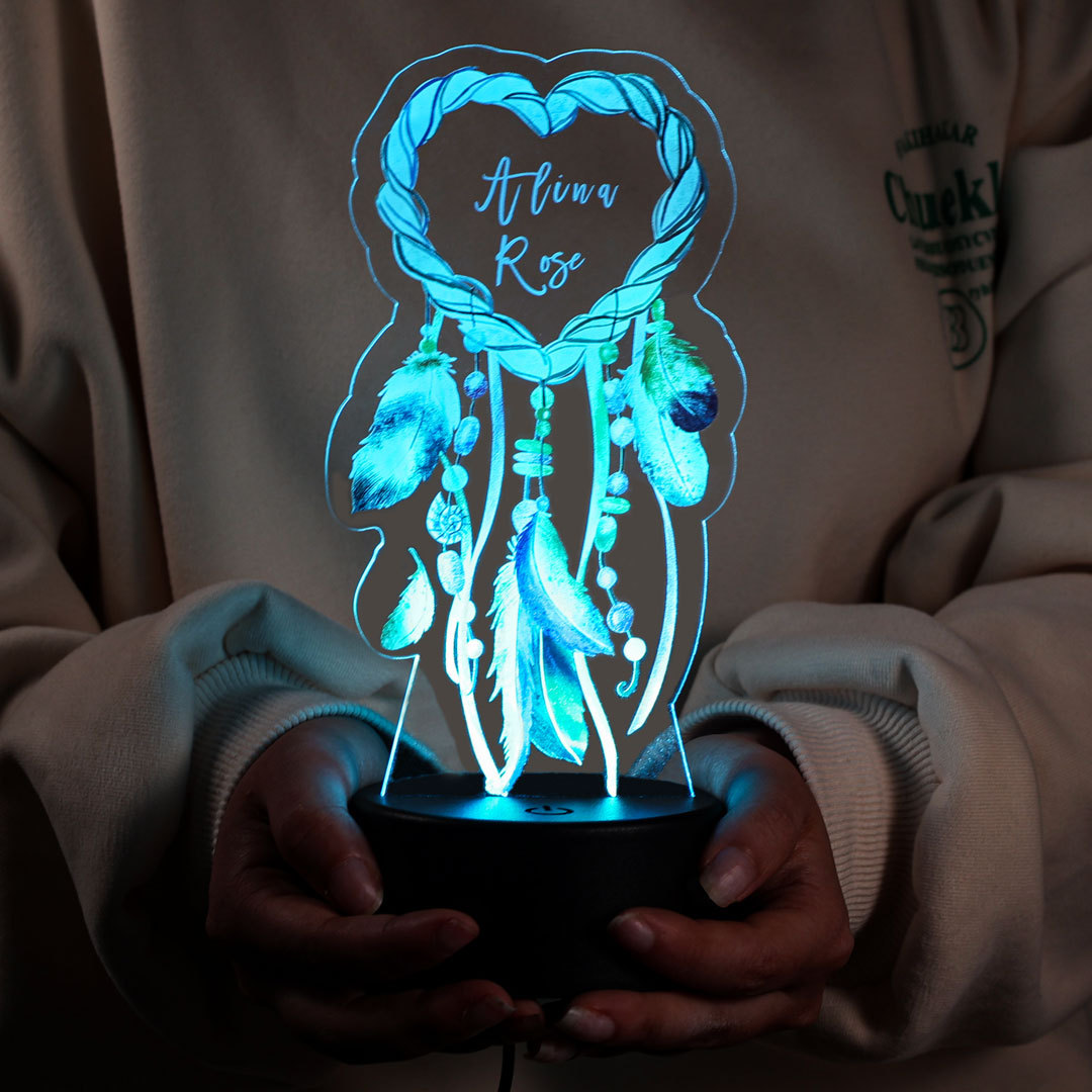 Personalised Dream Catcher Night Light Custom Name Gifts-Jessemade AU