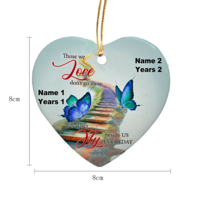 Personalised Heart Butterfly Ornament Custom Names Don't Go Away Memorial Ornament-Jessemade AU