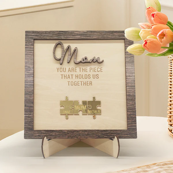 Personalised Mom Puzzle Sign Engrave 3 Names You Are the Piece That Holds Us Together Mother's Day Gift-Jessemade AU