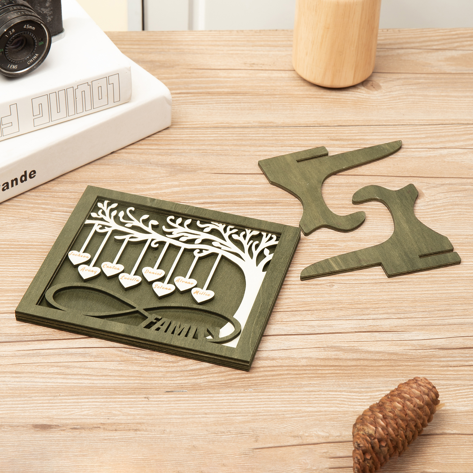 Custom Family Tree Sign with 8 Names Wooden Keepsake Gifts-Jessemade AU