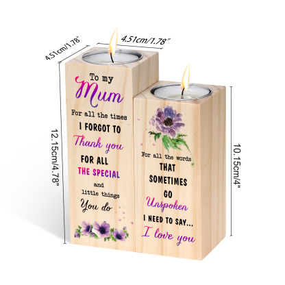 To My Mom/Mum Candle Holder Morning Glory Wooden Candlestick - For All The Times I Forgot To Thank You-Jessemade AU