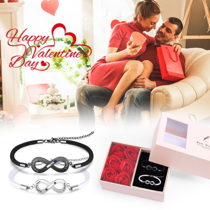 Valentine's Day Gifts 2024 Couple Infinity Bracelet Set with Birthstones-Jessemade AU
