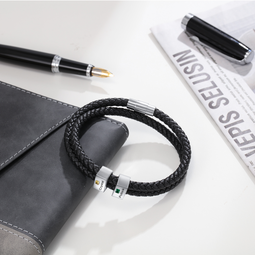 Customised 5 Names Men's Bracelet-Jessemade AU