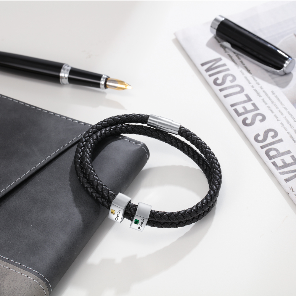 Customised 3 Names Men's Bracelet-Jessemade AU