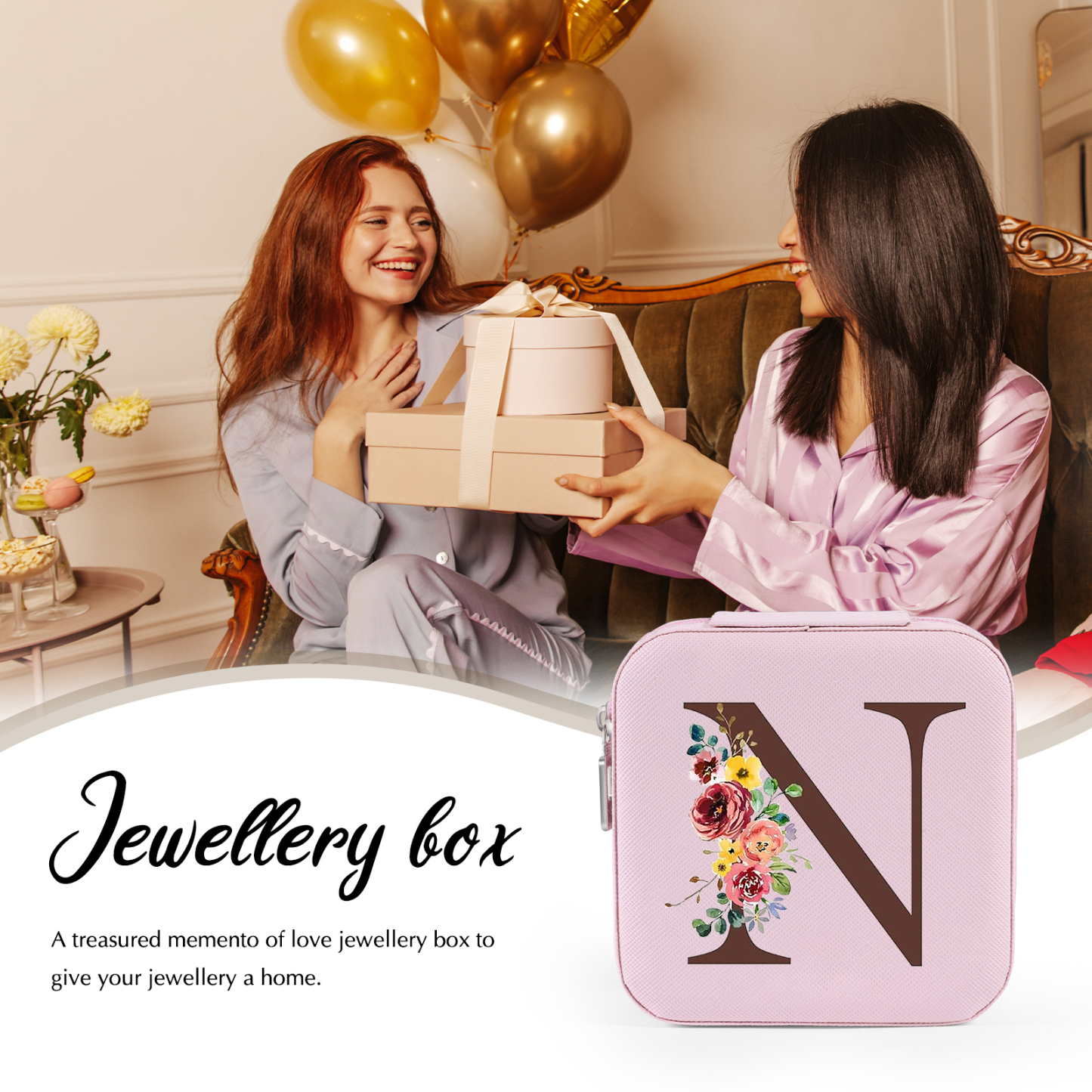 Custom Letter Jewelry Gift Box Personalised Travel Jewelry Box Gift for Women Girls-Jessemade AU