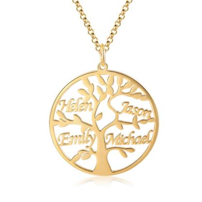Personalised Family Tree Name Necklace Custom 4 Names Name Necklace-Jessemade AU