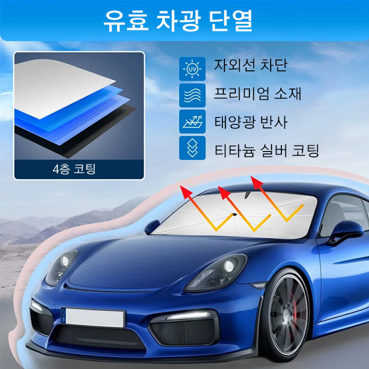 신세대 차량용 신축식 우산 오픈형 혁신 버전 주차 번호표 햇빛가리개