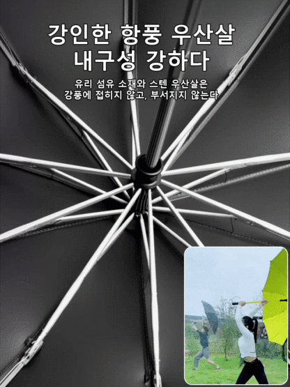 【폭풍우 방지】청우 겸용 접이식 우산