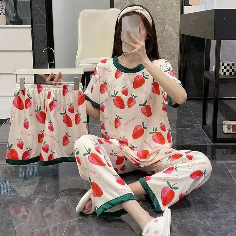실크 실내복 3종 세트