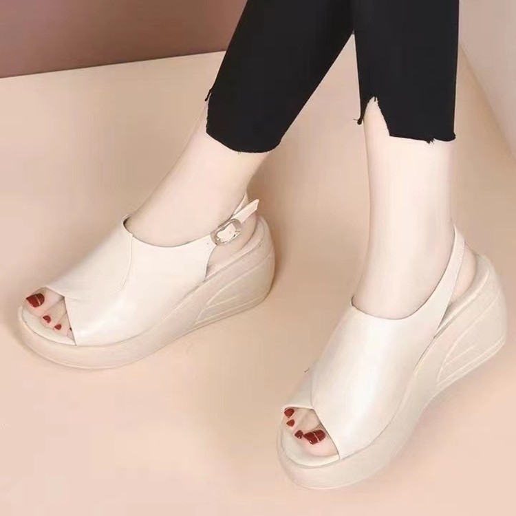 웨지 통굽 샌들