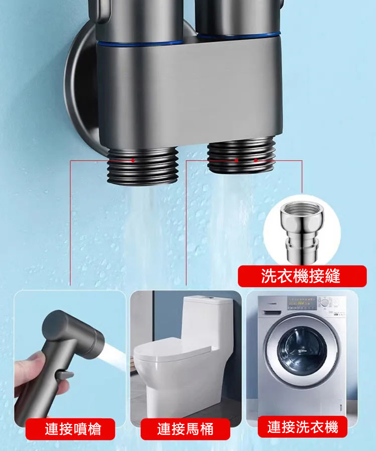 馬桶伴侶一進二出高壓噴槍