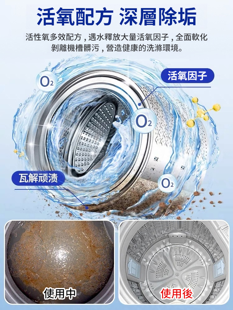 【強力除垢殺菌】洗衣機爆氧粉