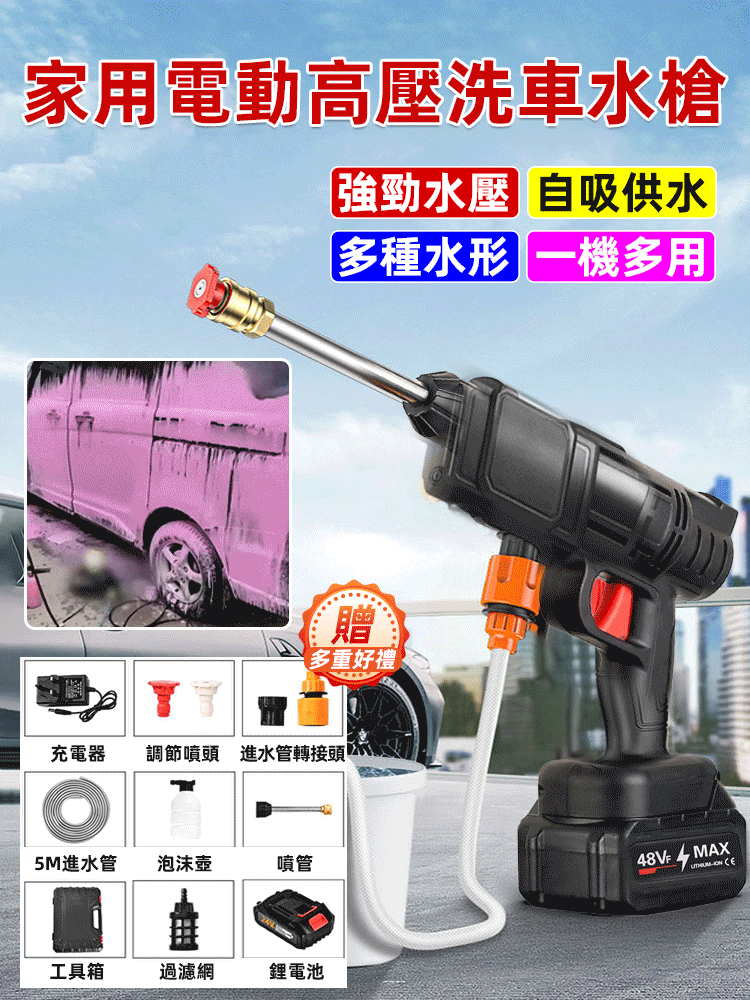 升級電動高壓洗車水槍