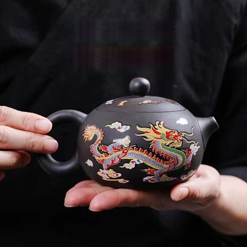【遇熱變色】龍鳳呈祥紫砂壺