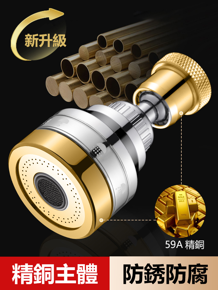 金邊三檔延伸花灑起泡器