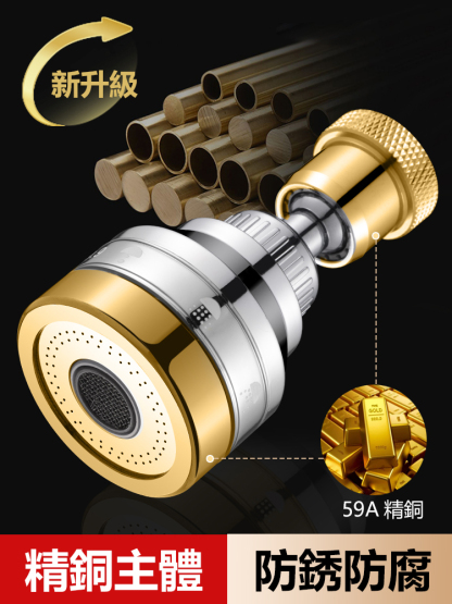金邊三檔延伸花灑起泡器