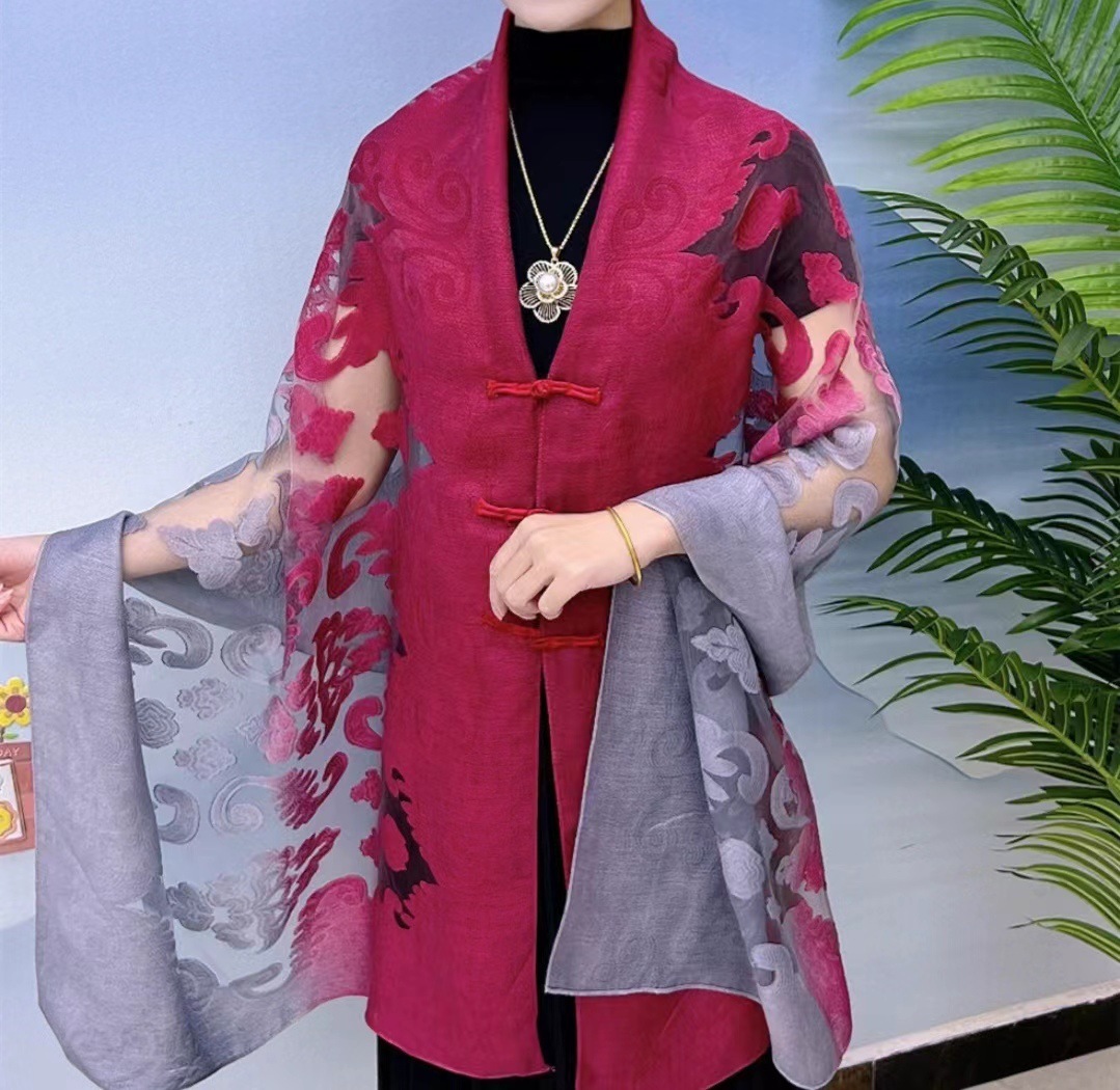漸變色披肩