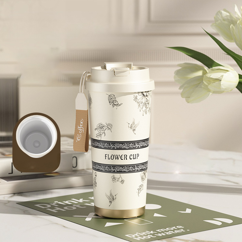 鈴蘭陶瓷內膽保溫鎖冷杯