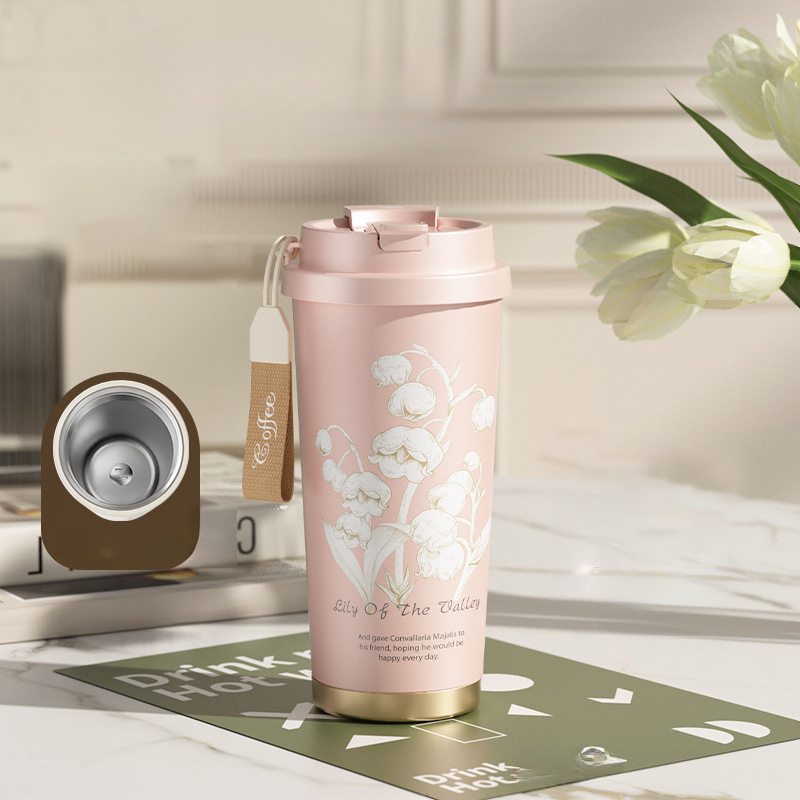 鈴蘭陶瓷內膽保溫鎖冷杯