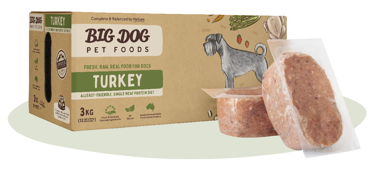 BIG DOG Turkey Low Allergy, Single Protein Raw Diet-Peti