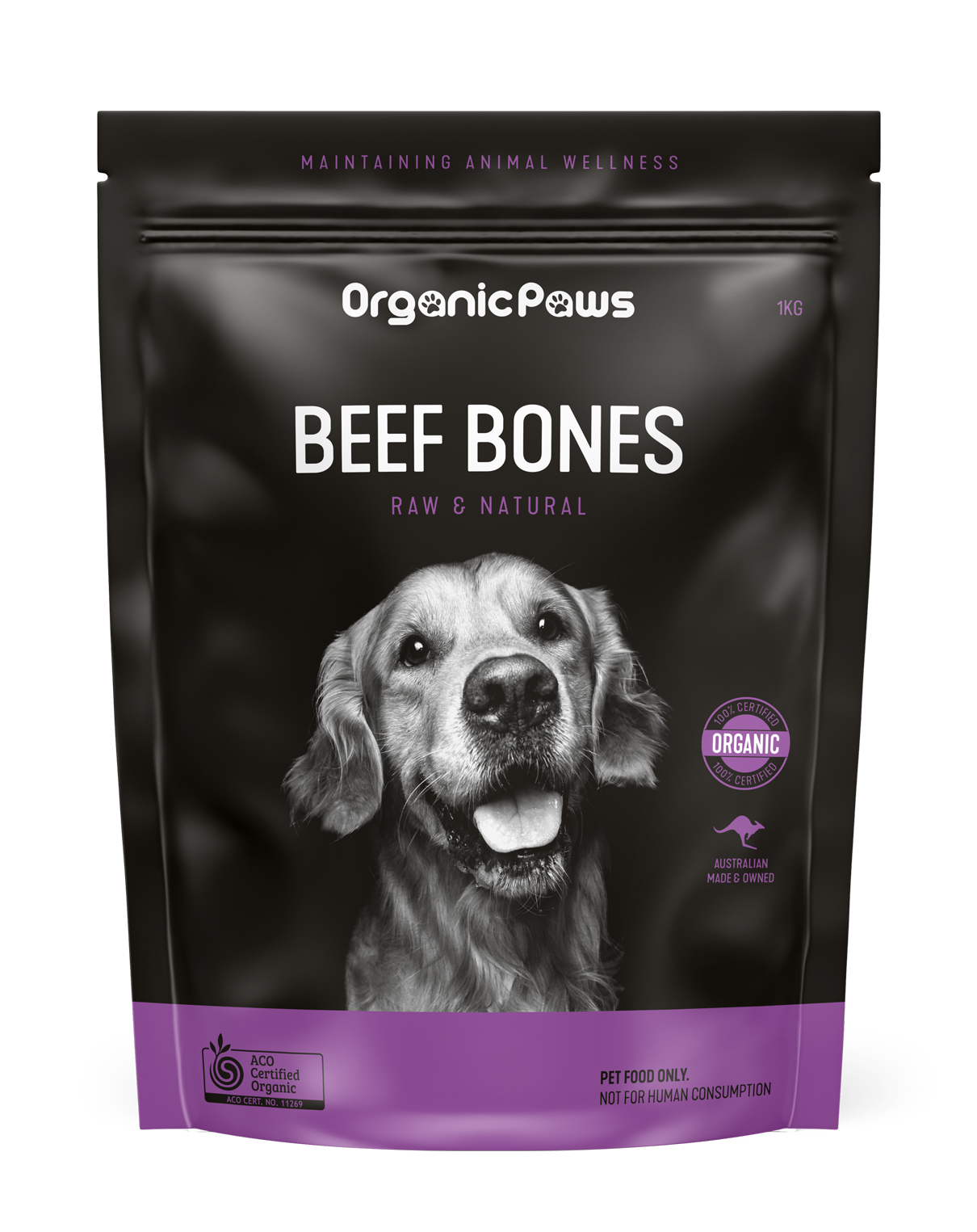 Organic Paws Beef Bones 1kg-Peti