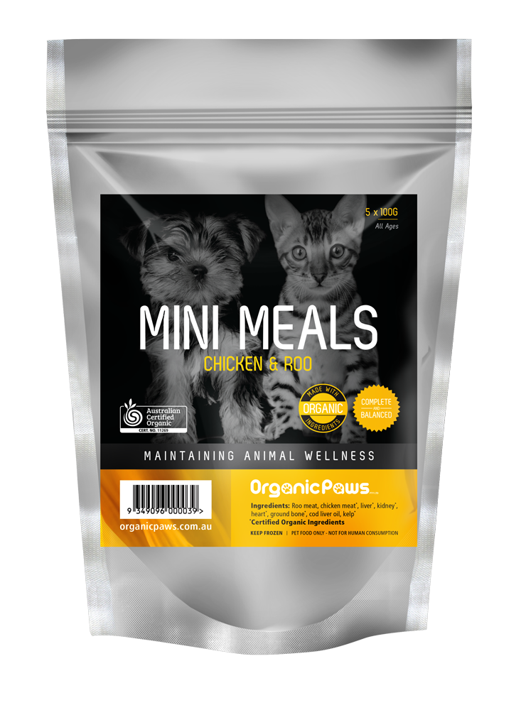 OrganicPaws Mini Meals - Chicken and Kangaroo 500g-Peti