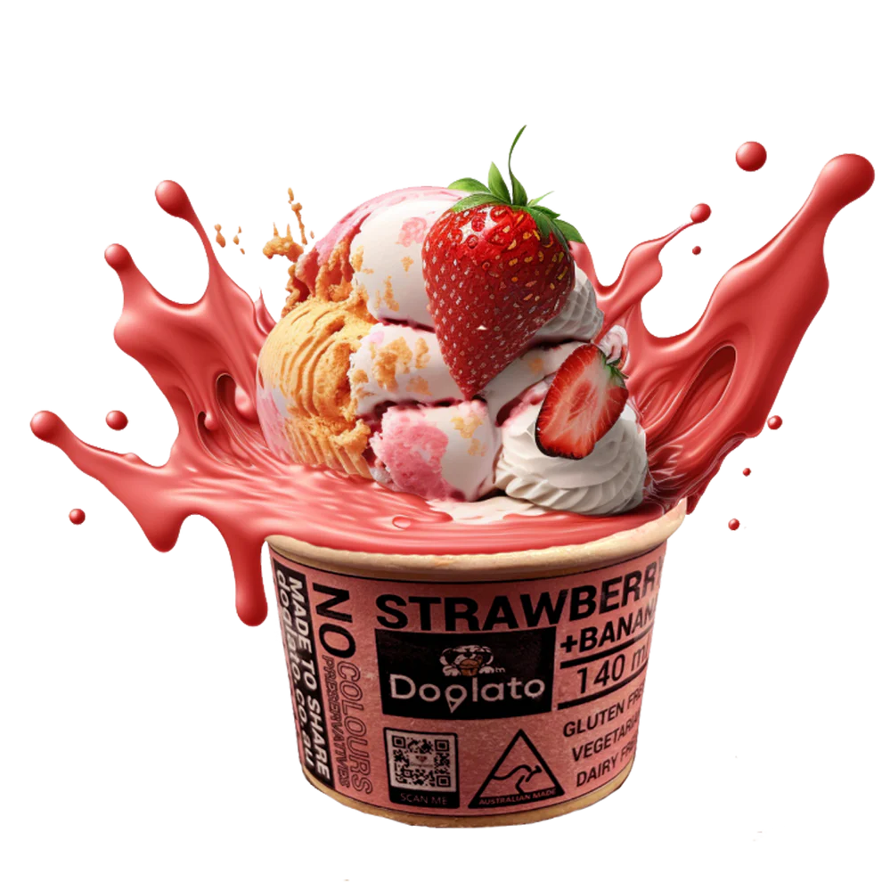 Doglato Ice Cream 100g Frozen Strawberry&Banana-Peti
