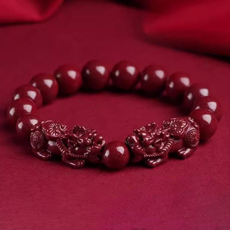 【雙貅招財+聚財】金砂貔貅手串